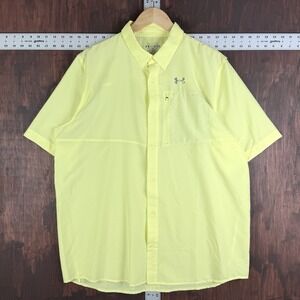 Under Armour Offshore Fishing Performance HeatGear Vented Shirt Yellow Men's XL